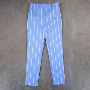 NWT Forever 21 Skinny Fit Pants Womens Medium Blue White Striped Stretch